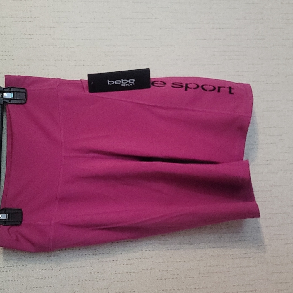 BEBE SPORT WOMEN'S FESTIVAL FUSCHIA ATHLETIC SHORTS: PINK: NWT: SZ SMALL